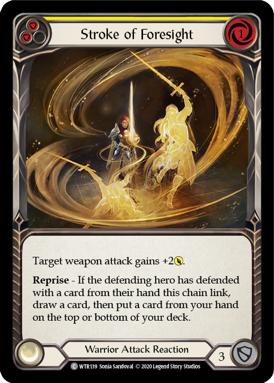 Stroke of Foresight (Yellow) [U-WTR139] (Welcome to Rathe Unlimited)  Unlimited Rainbow Foil | Total Play