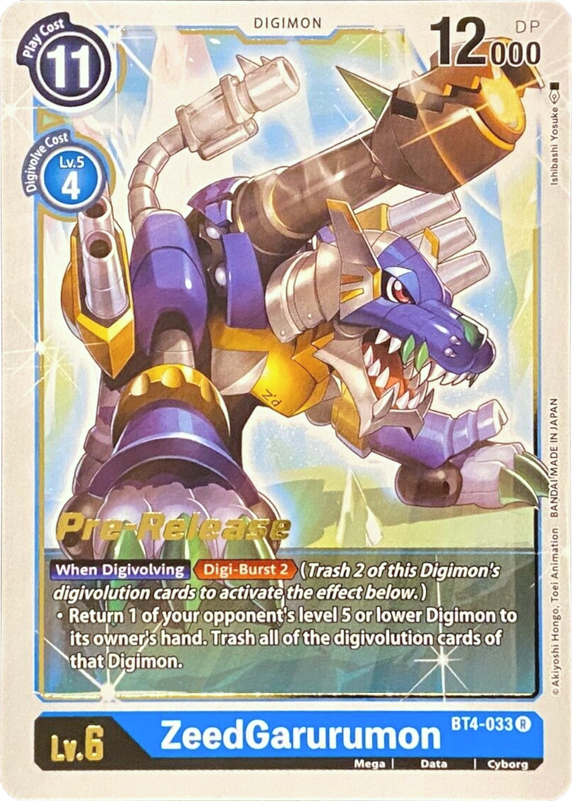 ZeedGarurumon [BT4-033] [Great Legend Pre-Release Promos] | Total Play
