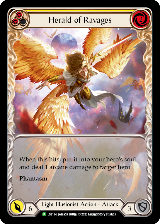 Herald of Ravages (Yellow) (Extended Art) [LGS154] (Promo)  Rainbow Foil | Total Play