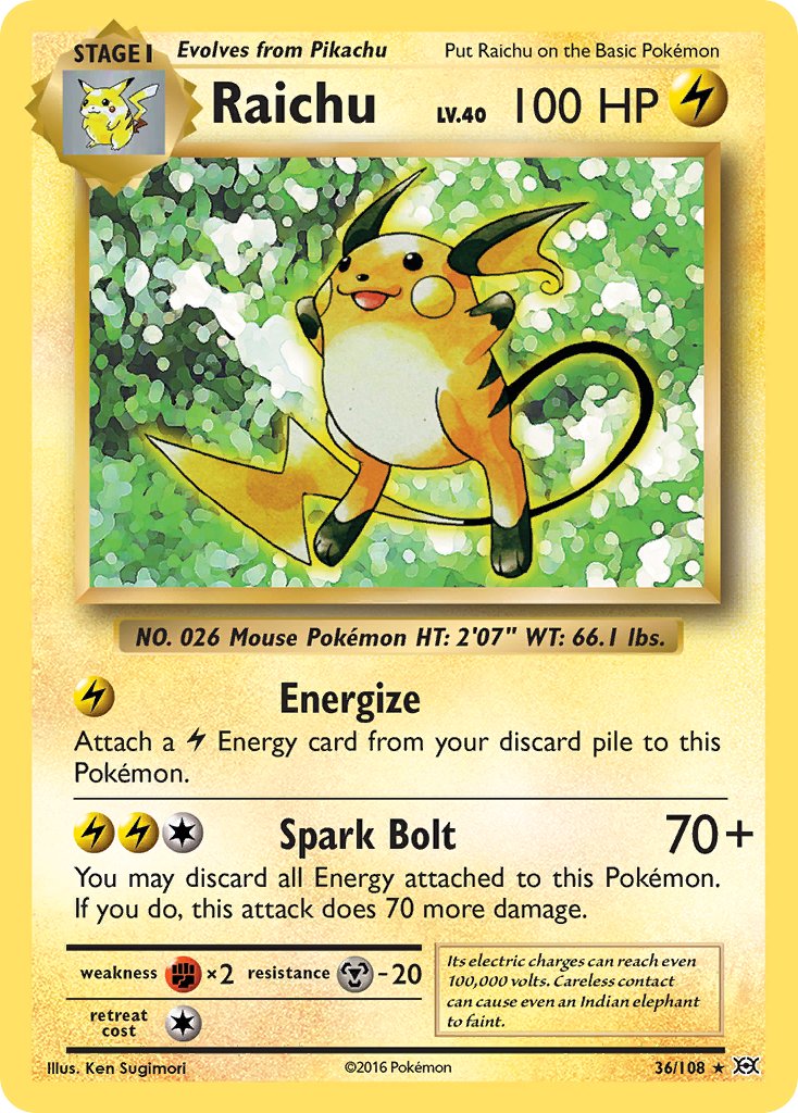 Raichu (36/108) (Theme Deck Exclusive) [XY: Evolutions] | Total Play