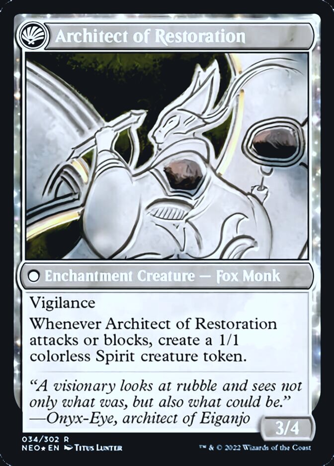 The Restoration of Eiganjo // Architect of Restoration [Kamigawa: Neon Dynasty Prerelease Promos] | Total Play