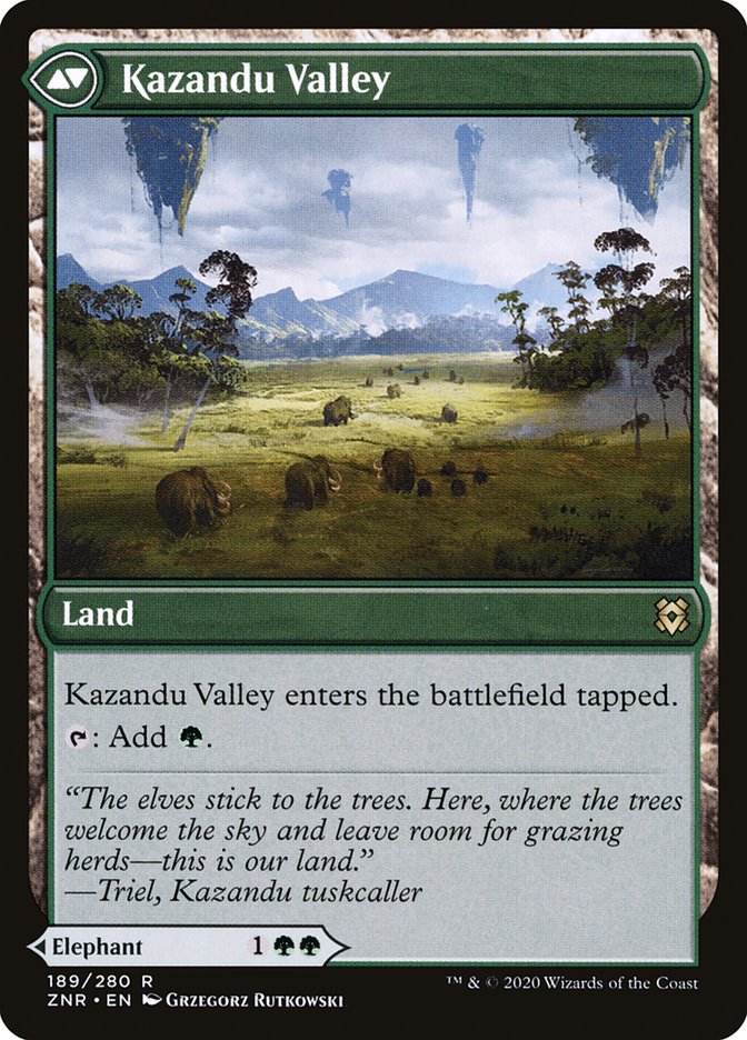 Kazandu Mammoth // Kazandu Valley [Zendikar Rising] | Total Play