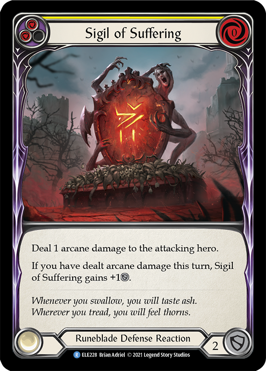 Sigil of Suffering (Yellow) [ELE228] (Tales of Aria)  1st Edition Rainbow Foil | Total Play