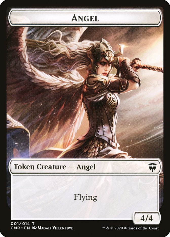 Angel // Salamander Warrior Double-Sided Token [Commander Legends Tokens] | Total Play