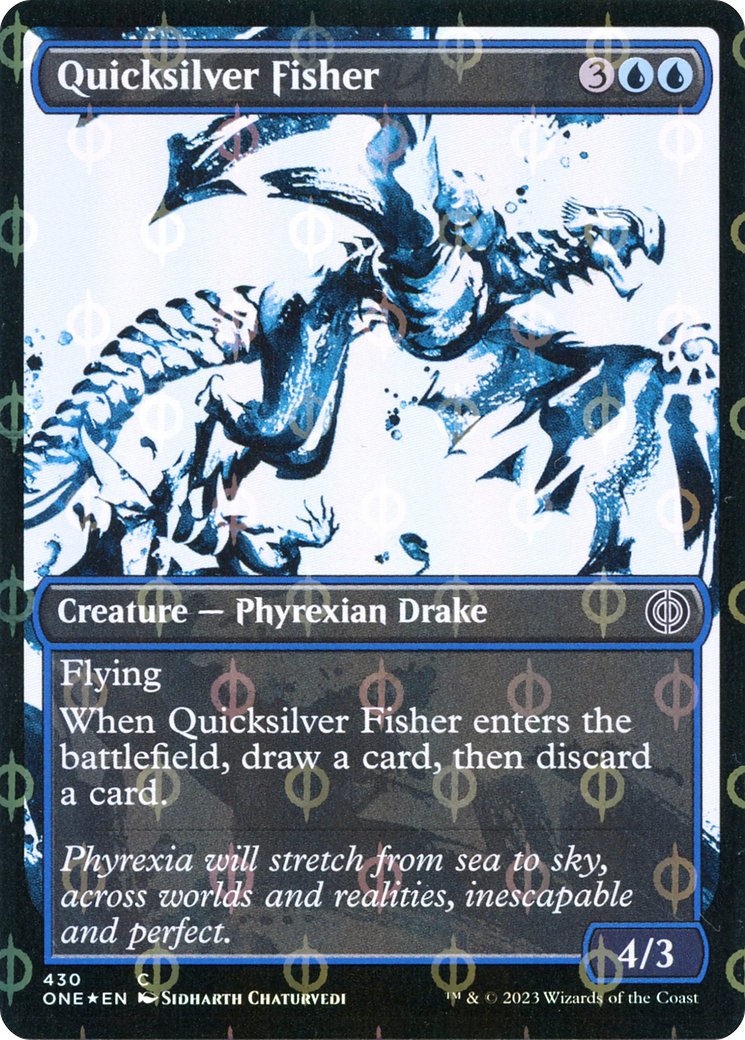 Quicksilver Fisher (Showcase Ichor Step-and-Compleat Foil) [Phyrexia: All Will Be One] | Total Play
