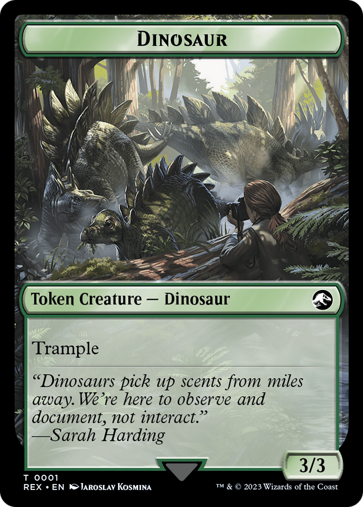 Treasure (0018) // Dinosaur (0001) Double-Sided Token [The Lost Caverns of Ixalan Tokens] | Total Play