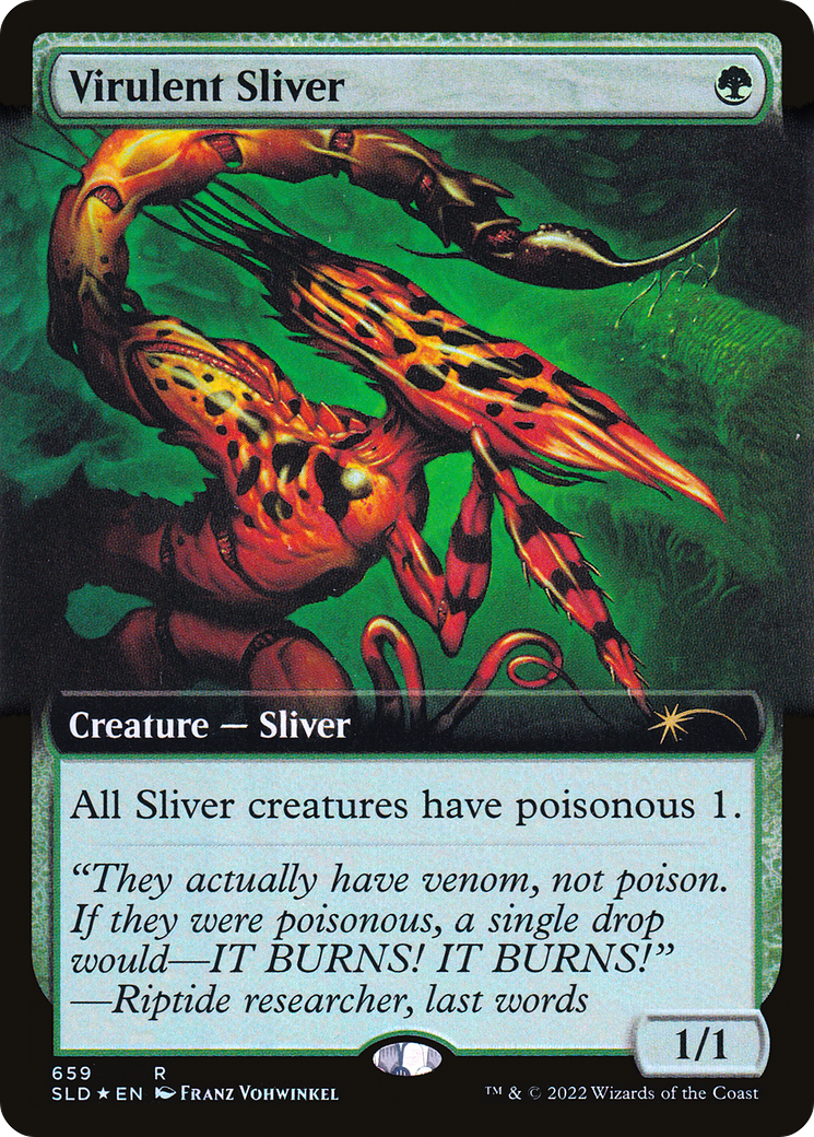 Virulent Sliver (Extended Art) (Step-and-Compleat Foil) [Secret Lair Drop Promos] | Total Play