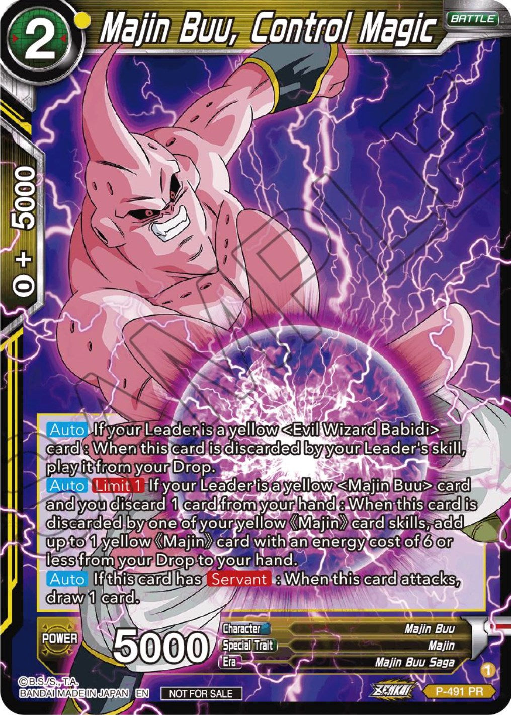 Majin Buu, Control Magic (Zenkai Series Tournament Pack Vol.3) (P-491) [Tournament Promotion Cards] | Total Play