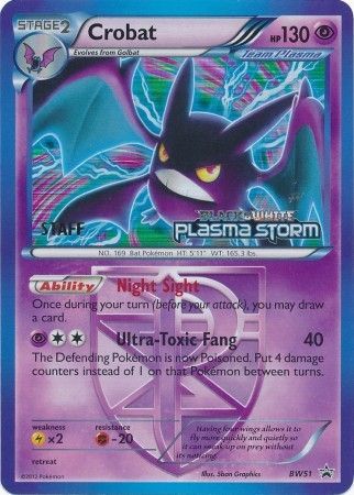 Crobat Team Plasma (BW51) (Staff Prerelease Promo) [Black & White: Black Star Promos] | Total Play