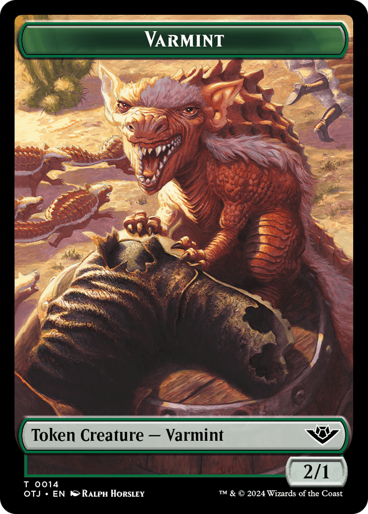 Treasure // Varmint Double-Sided Token [Outlaws of Thunder Junction Tokens] | Total Play