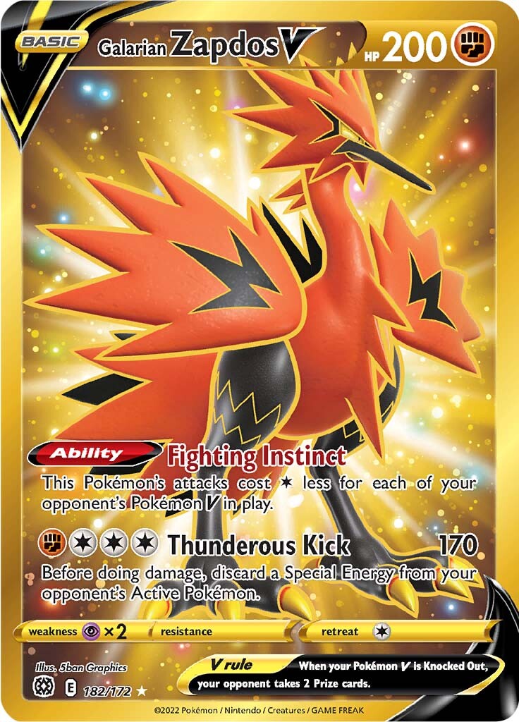 Galarian Zapdos V (182/172) [Sword & Shield: Brilliant Stars] | Total Play