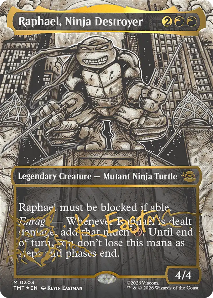 Raphael, Ninja Destroyer (Borderless) (Gold-Stamped Signature) [Teenage Mutant Ninja Turtles] | Total Play