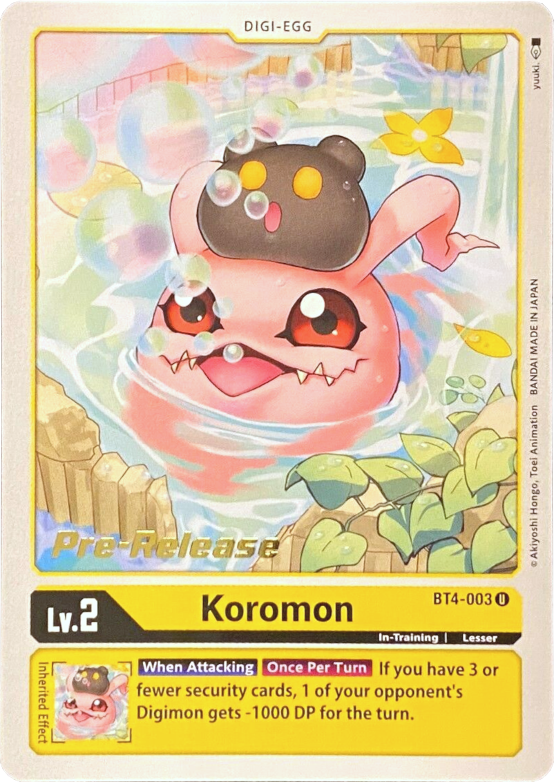 Koromon [BT4-003] [Great Legend Pre-Release Promos] | Total Play