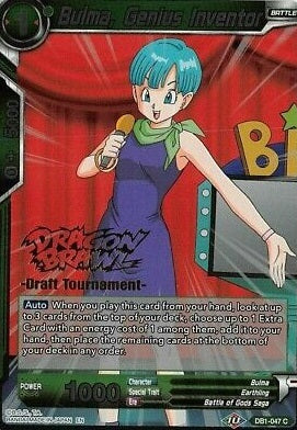 Bulma, Genius Inventor (Dragon Brawl Draft Tournament Gold Stamped) (DB1-047) [Promotion Cards] | Total Play