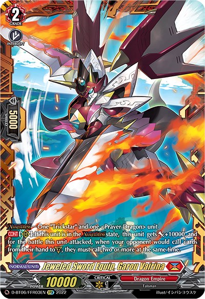 Jeweled Sword Equip, Garou Vairina (D-BT06/FFR003EN) [Blazing Dragon Reborn] | Total Play