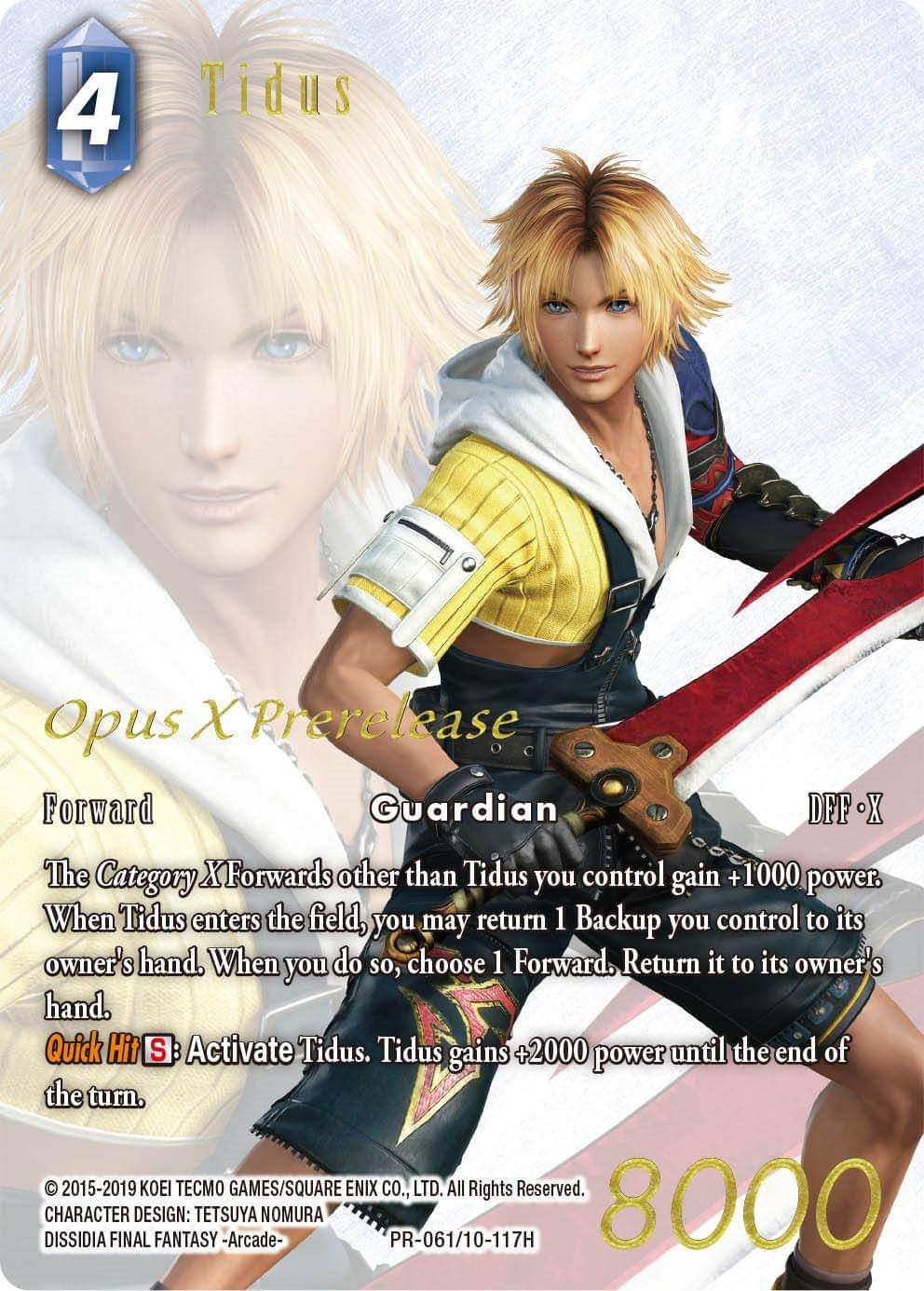 Tidus [Opus X Promo Cards] | Total Play