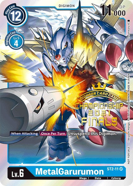 MetalGarurumon [ST2-11] (2021 Championship Finals Event Pack Alt-Art Gold Stamp Set) [Starter Deck: Cocytus Blue Promos] | Total Play