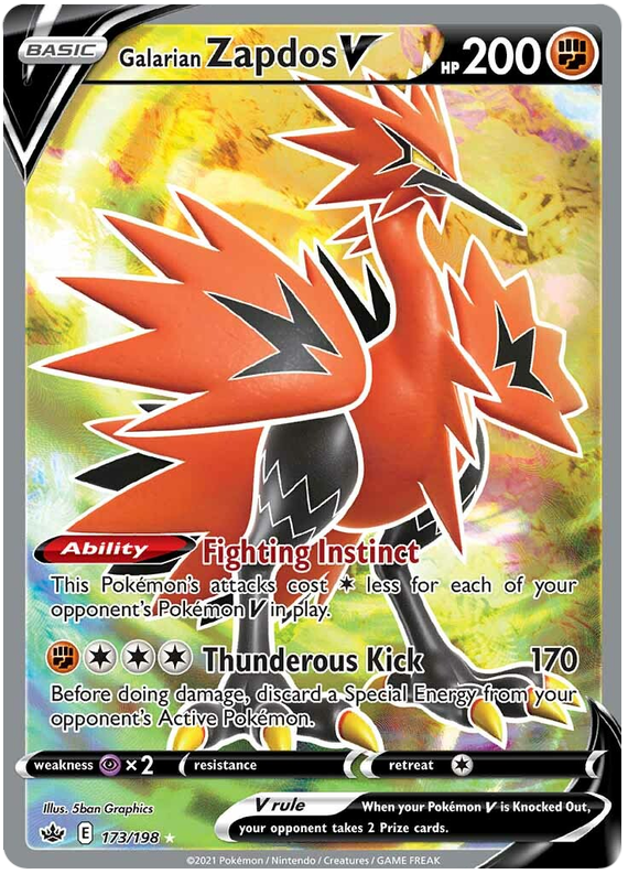 Galarian Zapdos V (173/198) [Sword & Shield: Chilling Reign] | Total Play