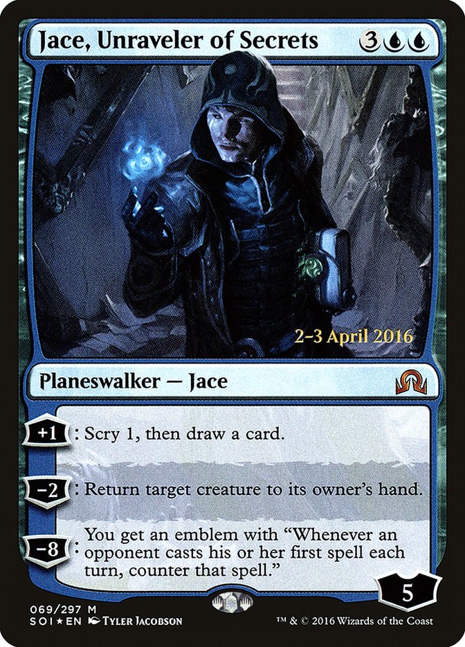 Jace, Unraveler of Secrets [Shadows over Innistrad Prerelease Promos] | Total Play