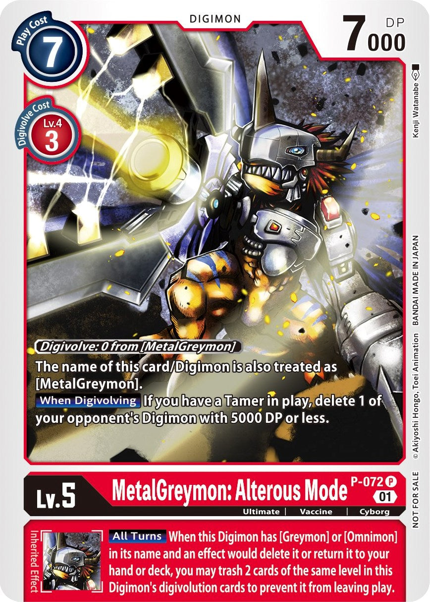 MetalGreymon: Alterous Mode [P-072] (Update Pack) [Promotional Cards] | Total Play