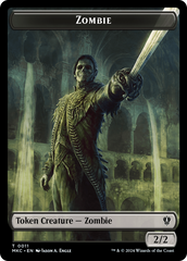 Salamander Warrior // Zombie Double-Sided Token [Murders at Karlov Manor Commander Tokens] | Total Play