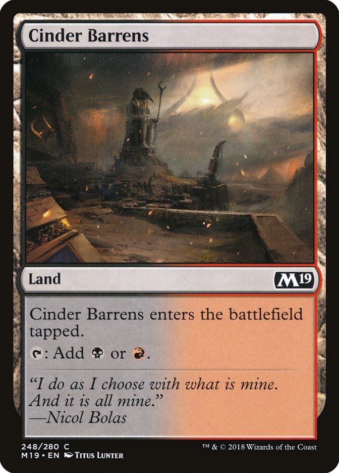 Cinder Barrens [Core Set 2019] | Total Play