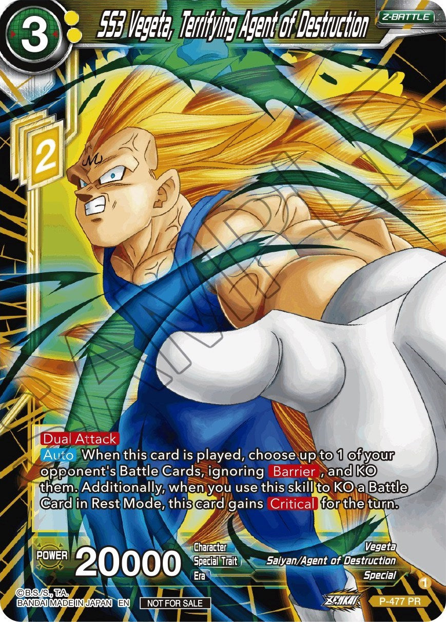 SS3 Vegeta, Terrifying Agent of Destruction (Silver Foil) (P-477) [Tournament Promotion Cards] | Total Play