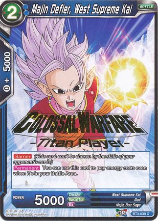 Majin Defier, West Supreme Kai (Titan Player Stamped) (BT3-039) [Tournament Promotion Cards] | Total Play
