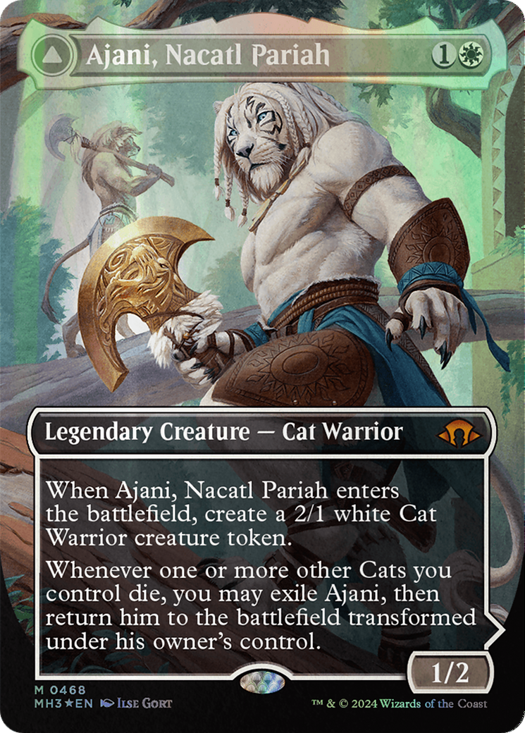 Ajani, Nacatl Pariah // Ajani, Nacatl Avenger (Borderless) (Textured Foil) [Modern Horizons 3] | Total Play