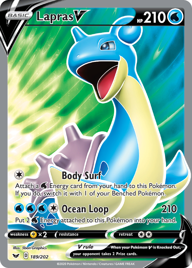 Lapras V (189/202) [Sword & Shield: Base Set] | Total Play