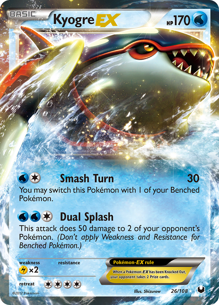 Kyogre EX (26/108) [Black & White: Dark Explorers] | Total Play