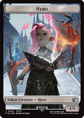 Bird // Hero (0029) Double-Sided Token (Surge Foil) [FINAL FANTASY Commander Tokens] | Total Play
