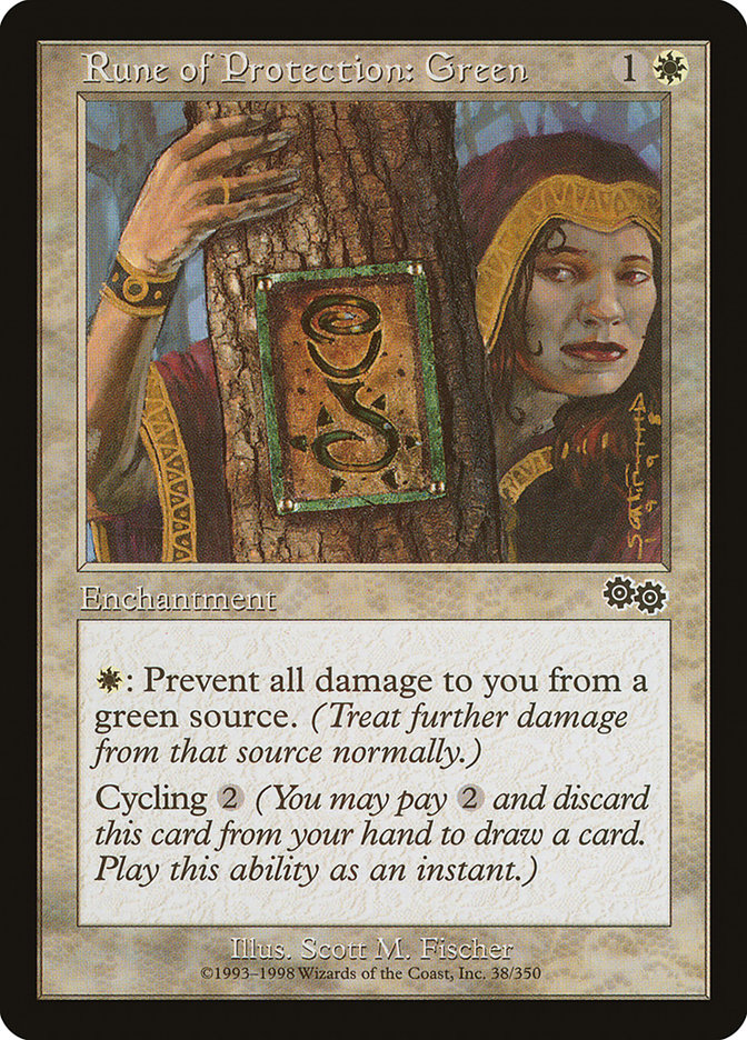 Rune of Protection: Green [Urza's Saga] | Total Play
