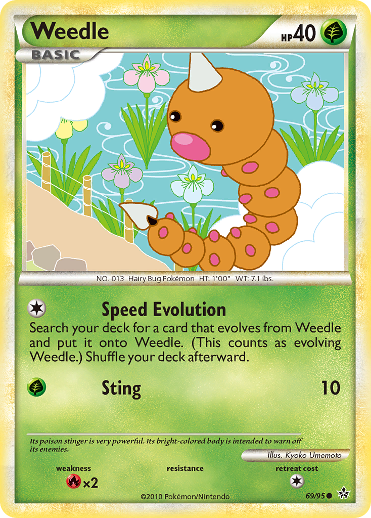 Weedle (69/95) [HeartGold & SoulSilver: Unleashed] | Total Play