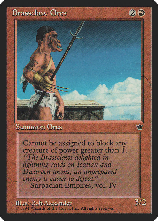 Brassclaw Orcs (Rob Alexander - Sarpadian Empires Flavor Text) [Fallen Empires] | Total Play