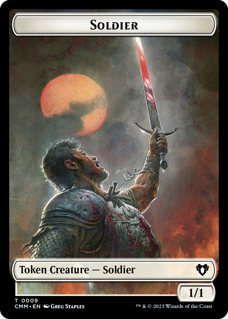 Soldier // Elephant Double-Sided Token [Commander Masters Tokens] | Total Play