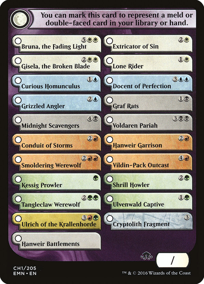 Eldritch Moon Checklist [Eldritch Moon Tokens] | Total Play