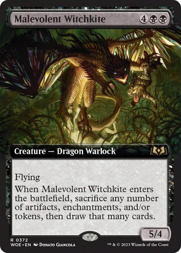 Malevolent Witchkite (Extended Art) [Wilds of Eldraine] | Total Play