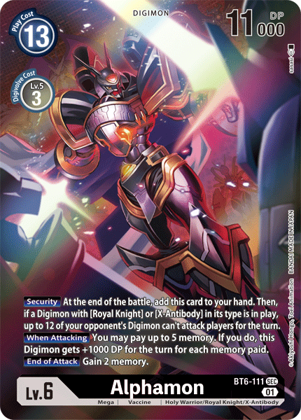 Alphamon [BT6-111] (Alternate Art) [Double Diamond] | Total Play