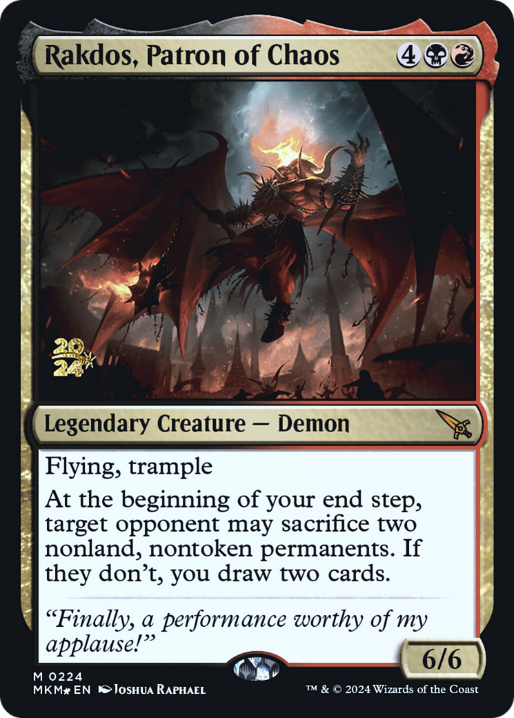 Rakdos, Patron of Chaos [Murders at Karlov Manor Prerelease Promos] | Total Play