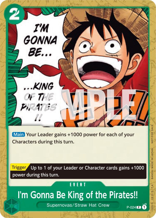 I'm Gonna Be King of the Pirates!! [One Piece Promotion Cards] | Total Play