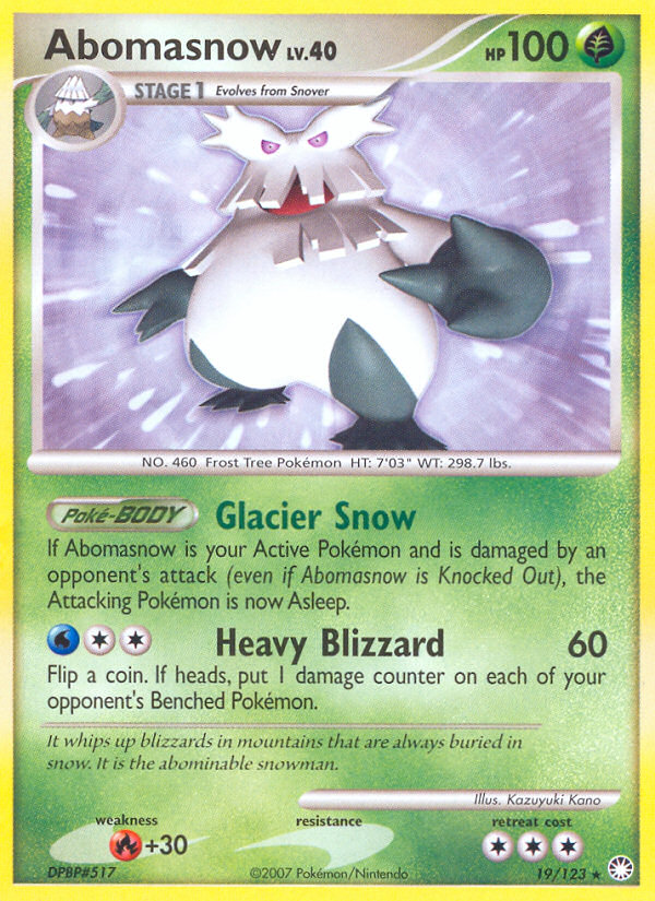 Abomasnow (19/123) [Diamond & Pearl: Mysterious Treasures] | Total Play