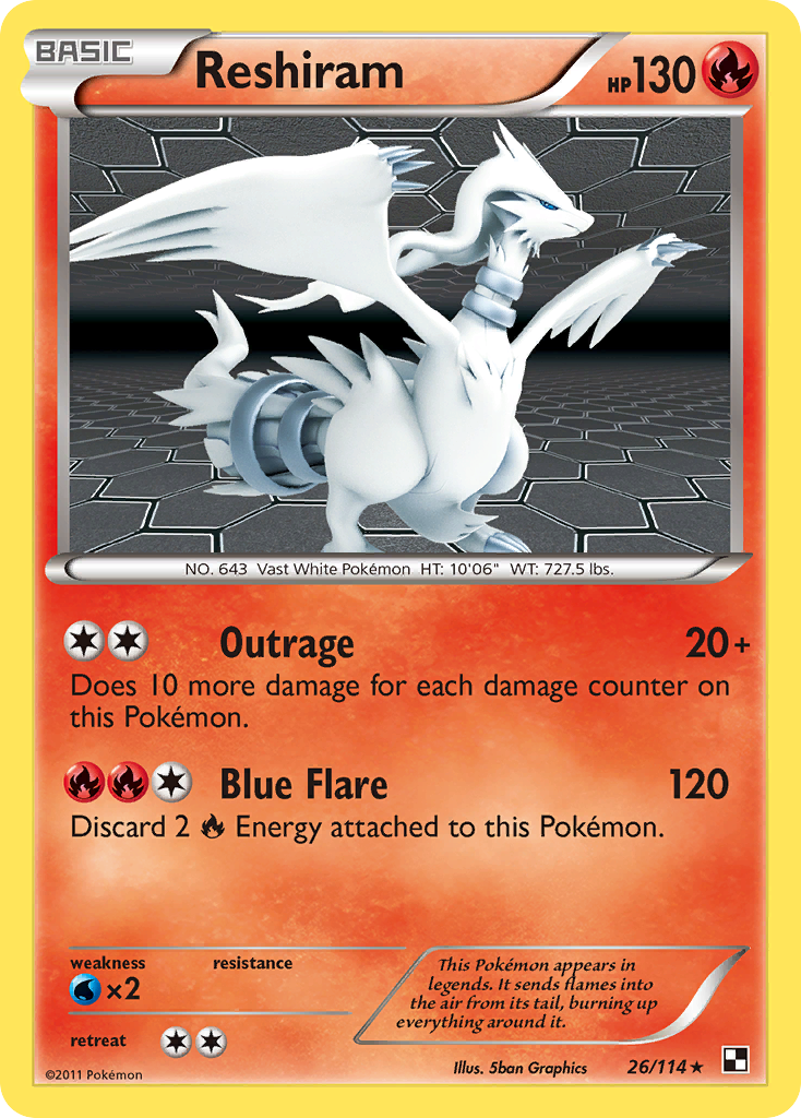 Reshiram (26/114) [Black & White: Base Set] | Total Play