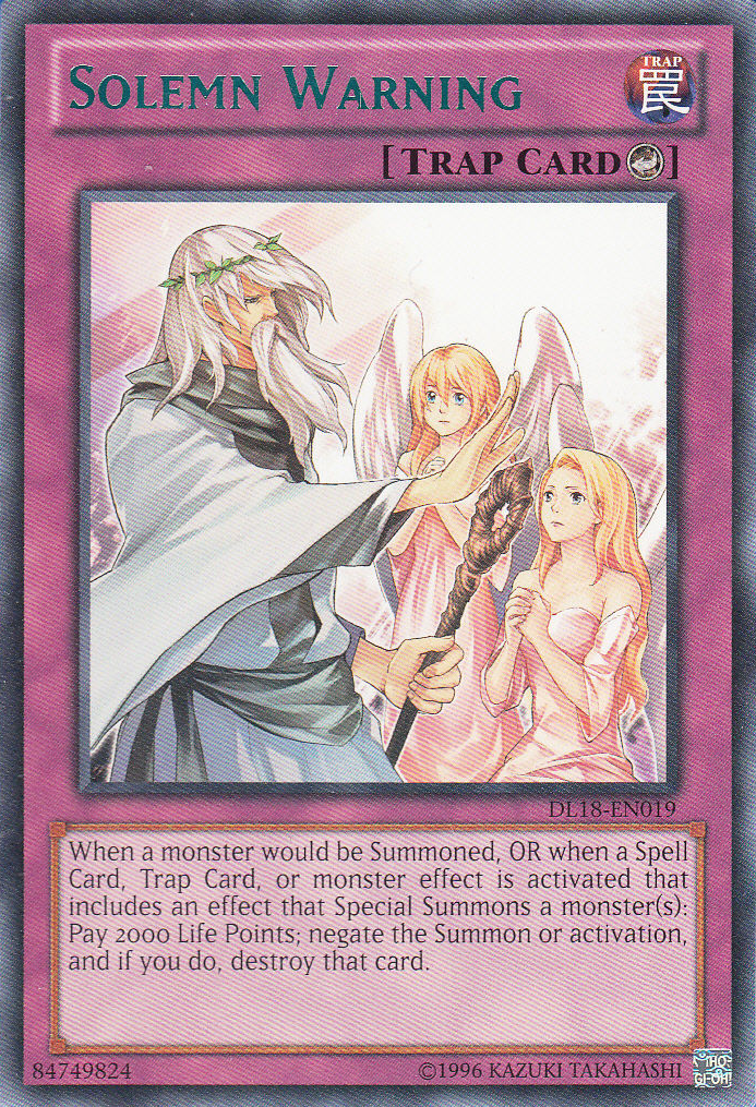 Solemn Warning (Green) [DL18-EN019] Rare | Total Play