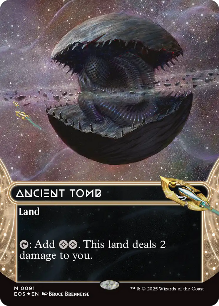 Ancient Tomb (0091) (Borderless) (Galaxy Foil) [Edge of Eternities] | Total Play