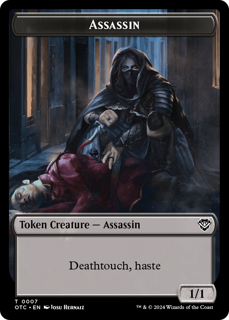 Assassin // Food Double-Sided Token [Outlaws of Thunder Junction Commander Tokens] | Total Play