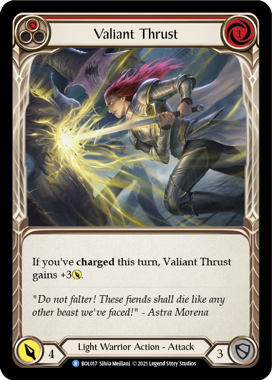 Valiant Thrust (Red) [BOL017] (Monarch Boltyn Blitz Deck) | Total Play