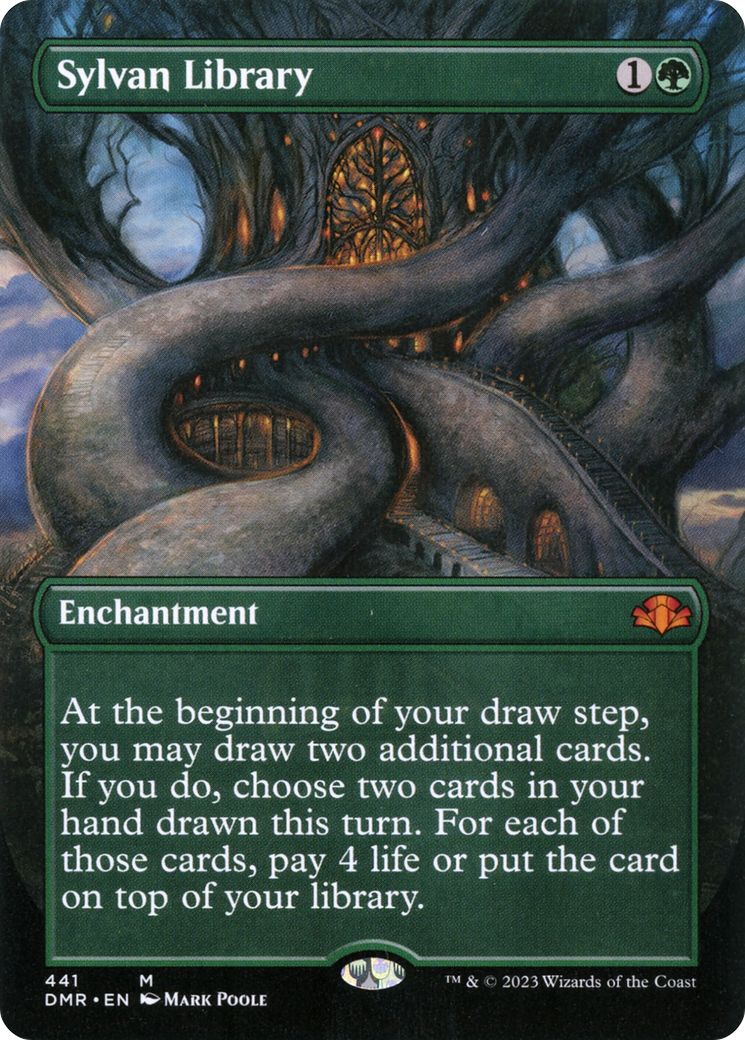 Sylvan Library (Borderless Alternate Art) [Dominaria Remastered] | Total Play