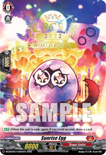 Sunrise Egg (Worlds Finals 2022) (BCS2022/VGS04EN) [Bushiroad Event Cards] | Total Play