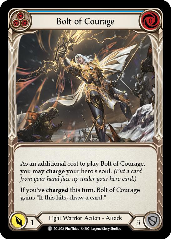 Bolt of Courage (Blue) [BOL022] (Monarch Boltyn Blitz Deck) | Total Play